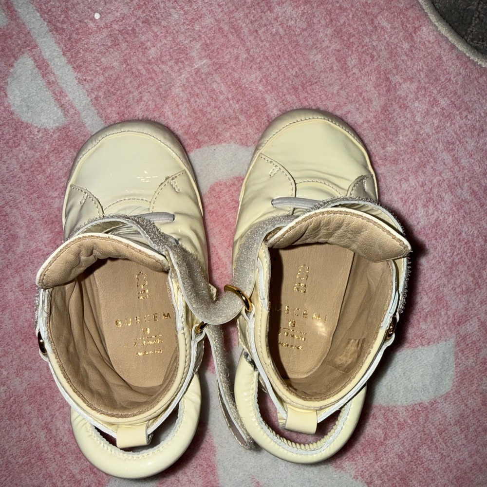 Buscemi Kids Cream Patent Leather High-Top Sneakers - Picture 2 of 4